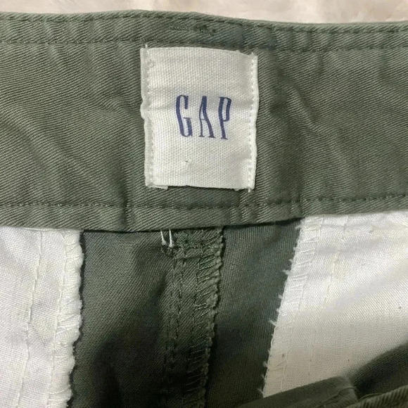 Women’s Gap Straight Khaki Cropped Pants Size 6 Petite Green EUC - Picture 6 of 8